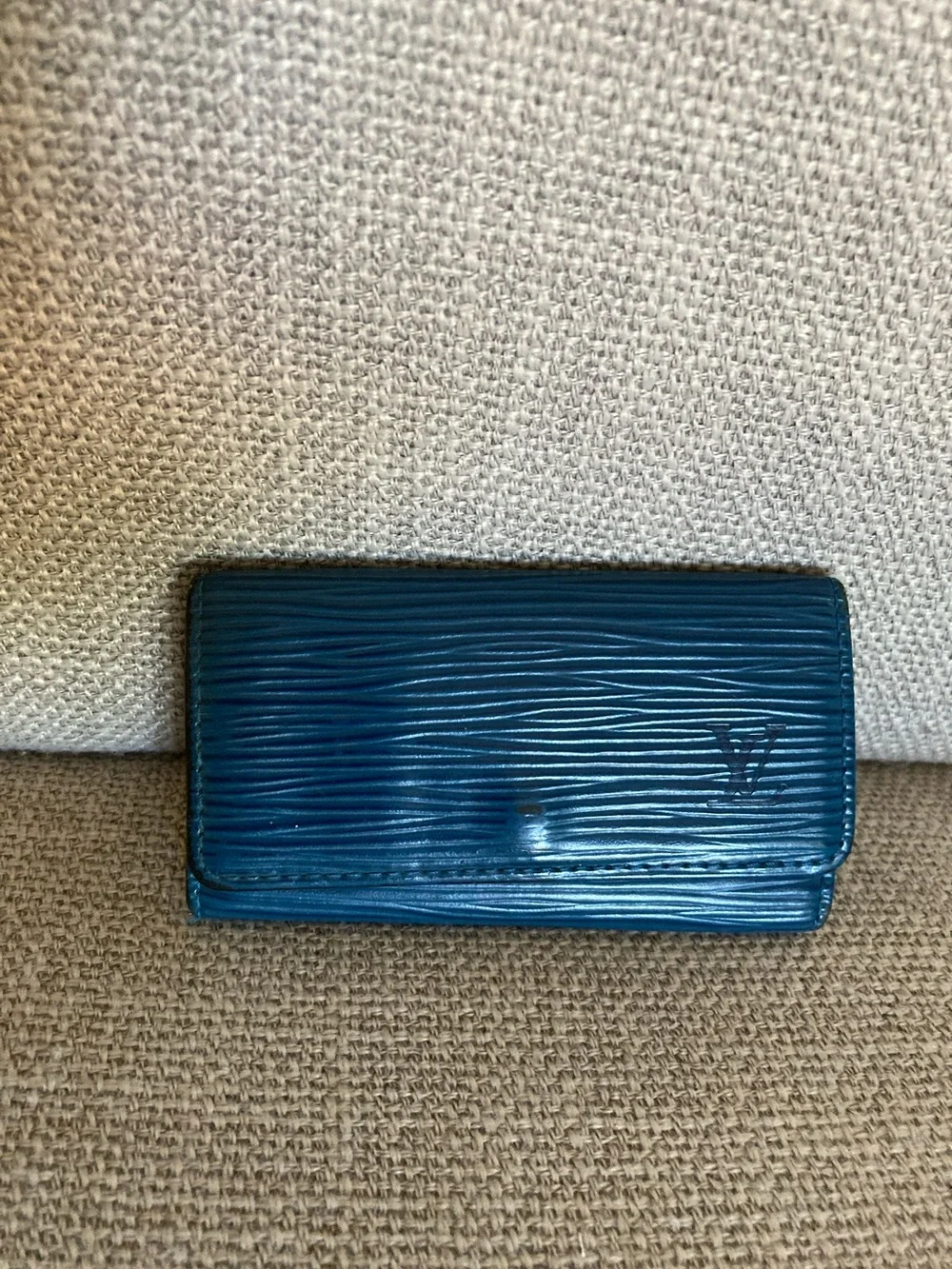 Louis Vuitton Blue Epi Leather Key & Card Holder